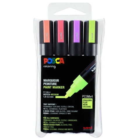 Posca PC-5M Neon 4-set