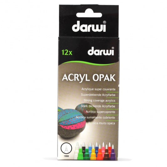 Darwi Acrylic Paint Markers - 12 Colors