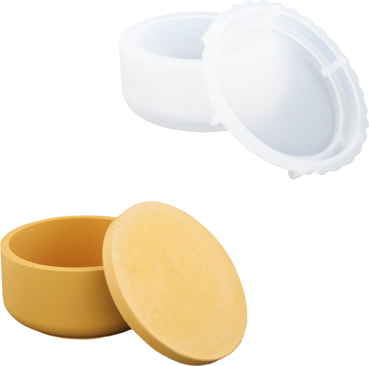 Jesmonite Silicone shape smooth low box with lid