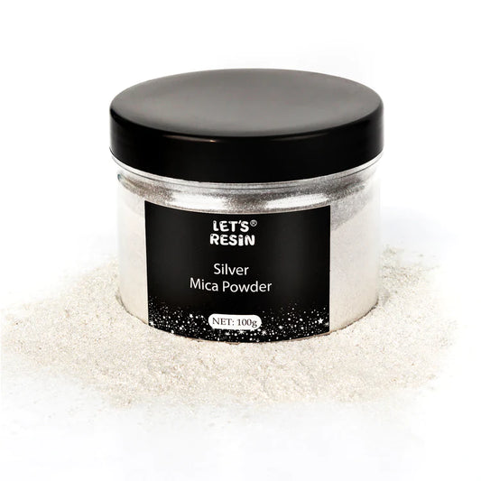 Let's Resin Mica powder - silver 100g 