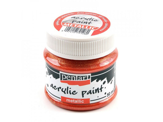 Acrylic paint metallic 50 ml golden red