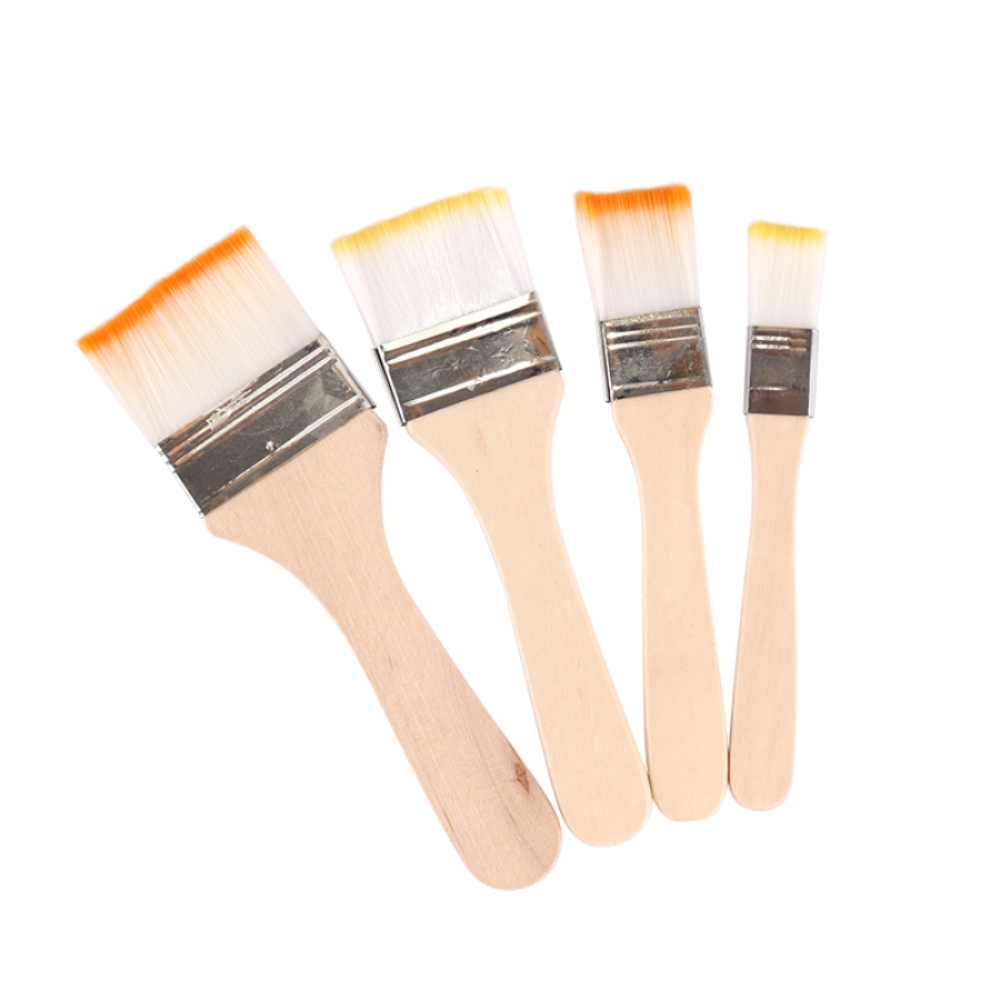 Brush set soft bristles, flat, size 2-4-6-8 