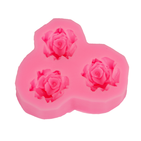 Silicone mold - soft - roses x 3