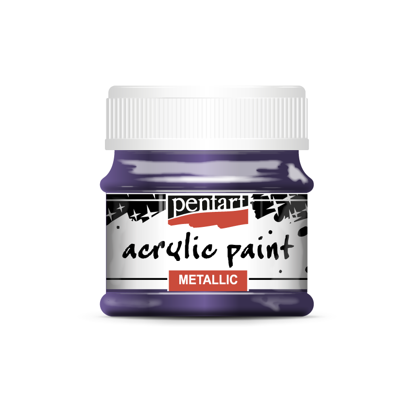 Acrylic paint metallic 50 ml silver purple