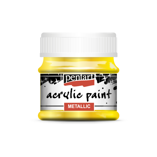 Acrylic paint metallic 50 ml yellow