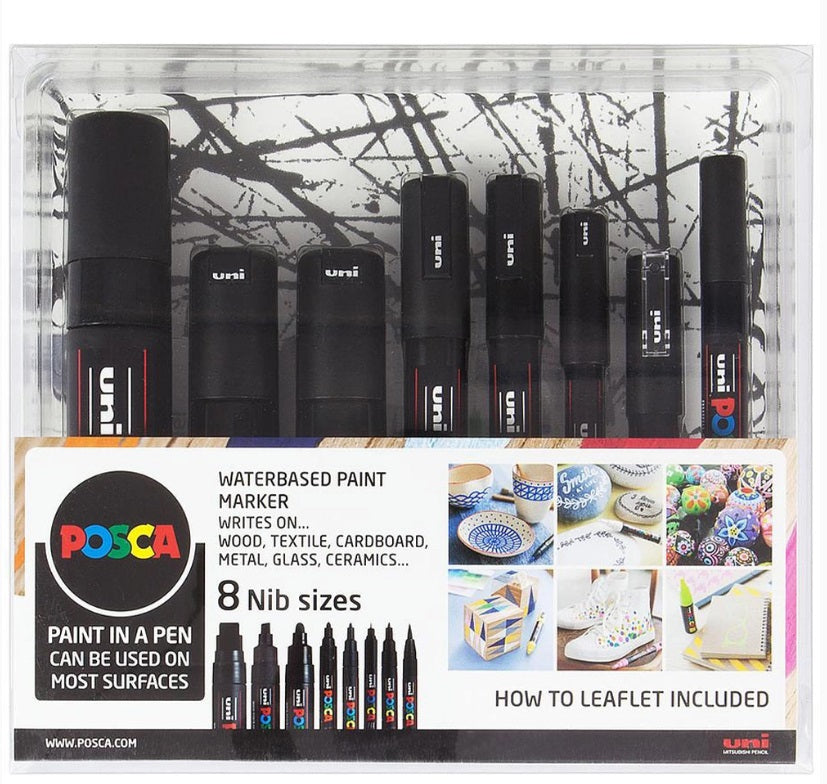 POSCA 8-NIB set Black