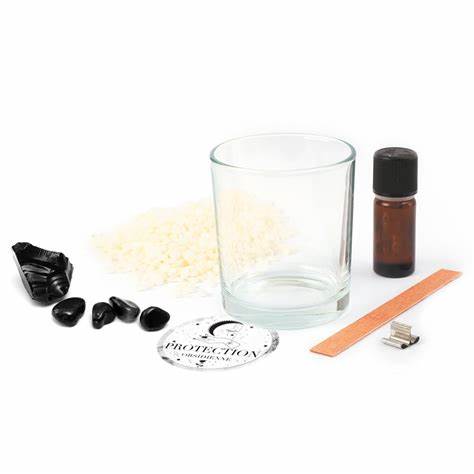 Candle Making Kit - Lithotherapy Candle - Obsidian 