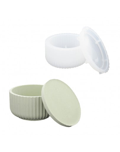 Jesmonite Silicone form fluted low box with lid