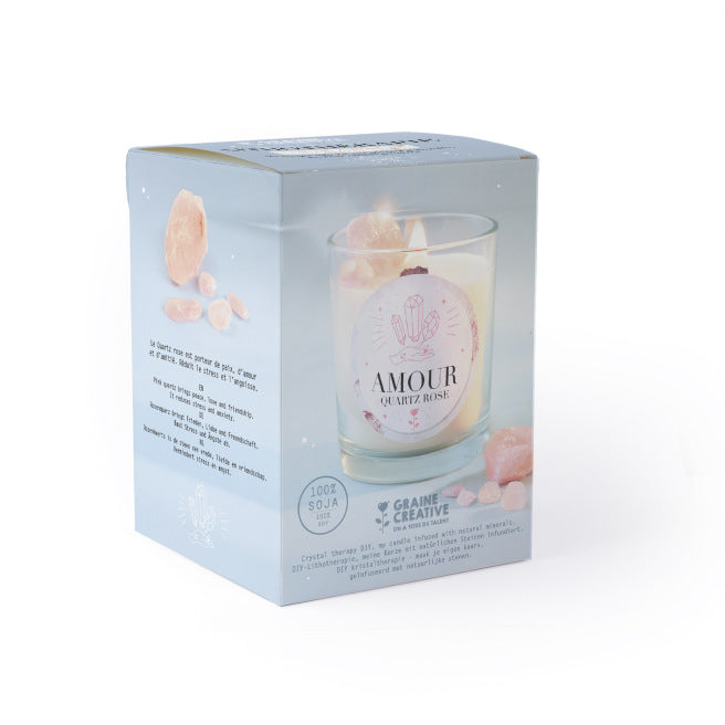 Candle Making Kit - Lithotherapy Candle - Quartz Rose 