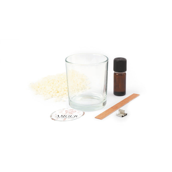 Candle Making Kit - Lithotherapy Candle - Quartz Rose 